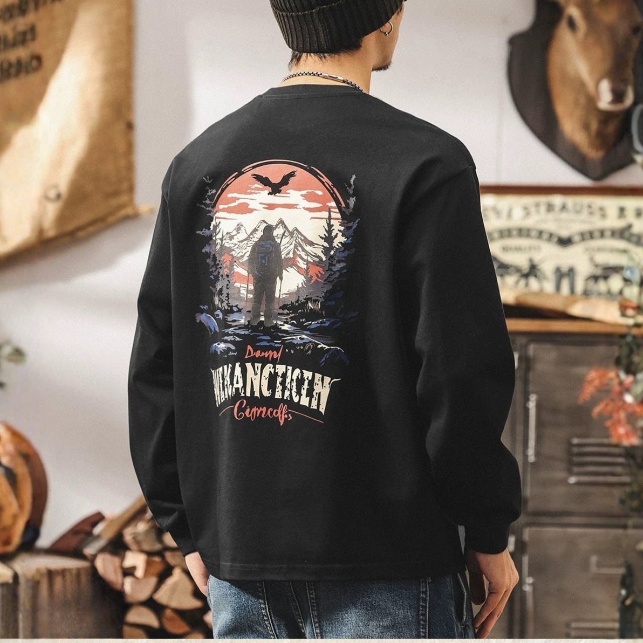 バックプリント クルーネック レギュラーシャツ 00624