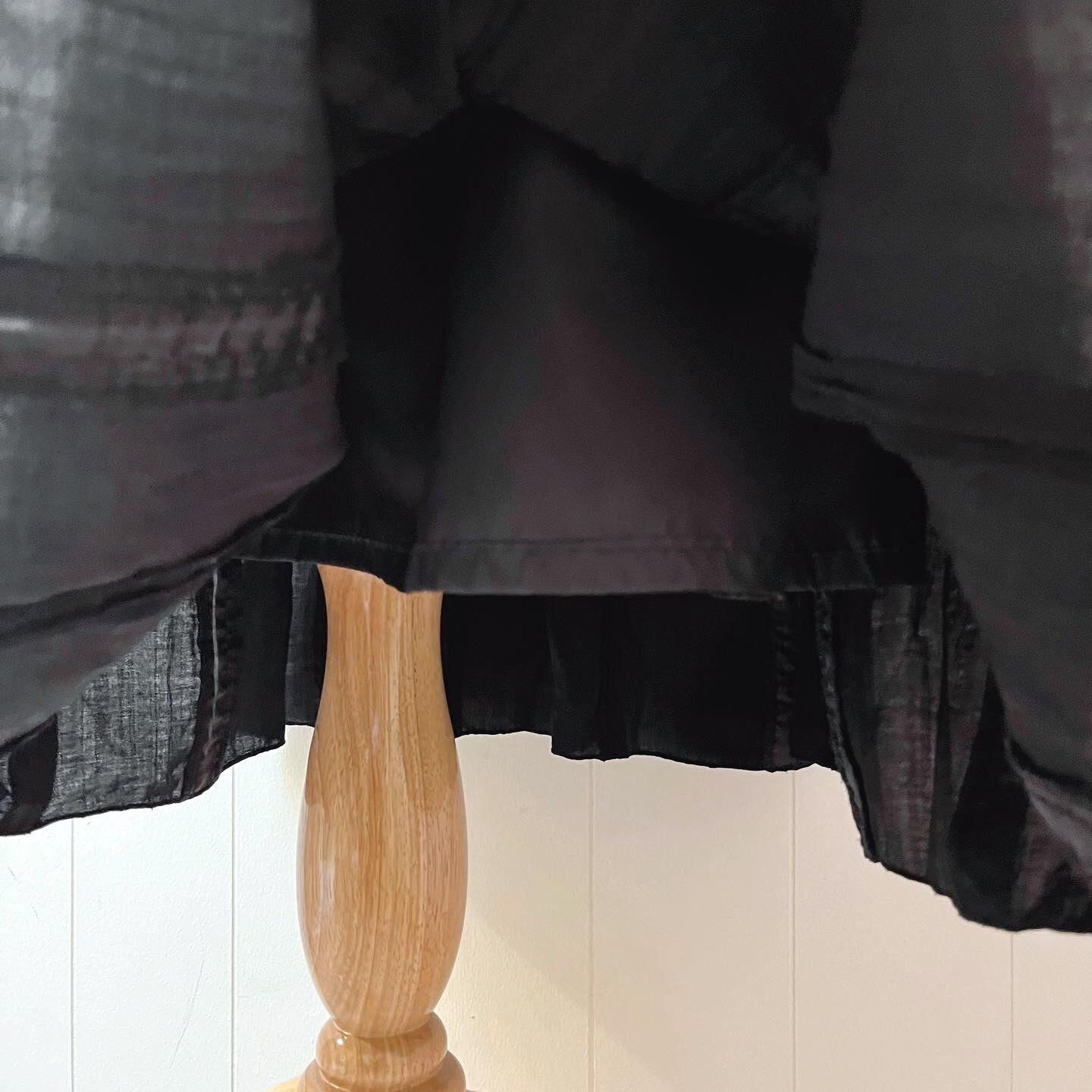 black line sheer long skirt