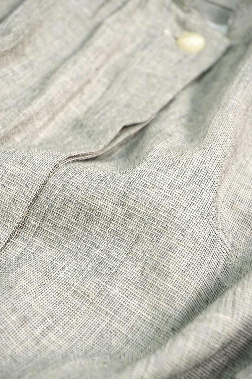 Antique Check Fly-Front Blouse