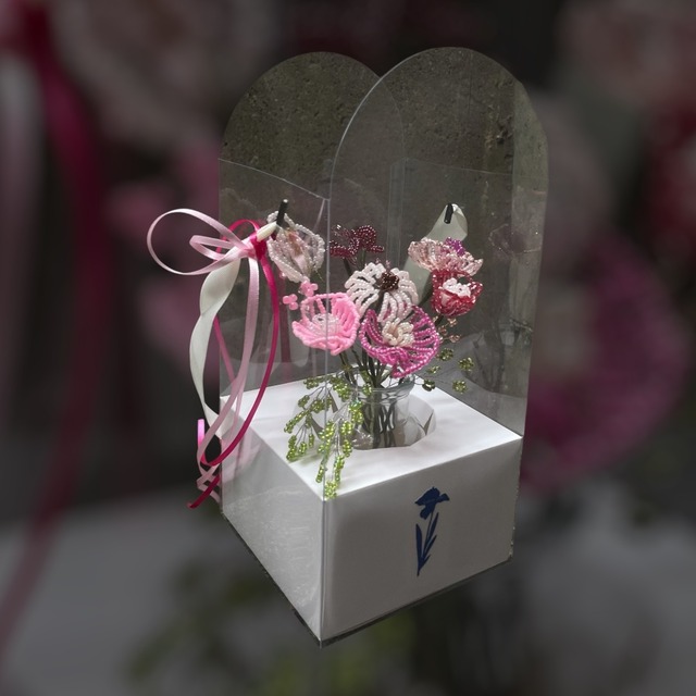 beadsflower giftbox : pinkmix