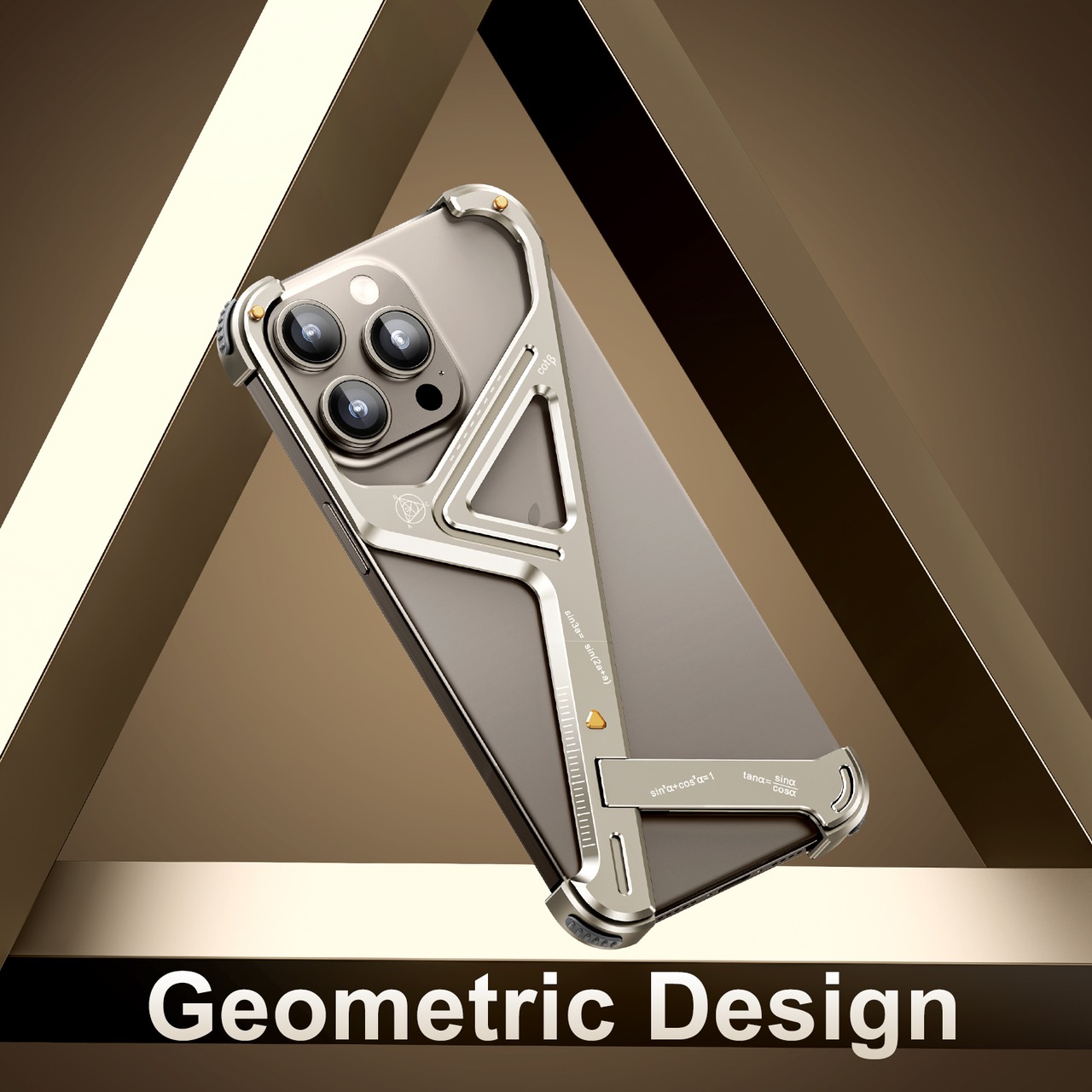 ◆iPhone 16/15/14/Pro/Pro Max/Plus◆ Aluminum Alloy Frameless Phone Case with Stand / アルミニウム アロイ フレームレス スマホケース スタンド付き