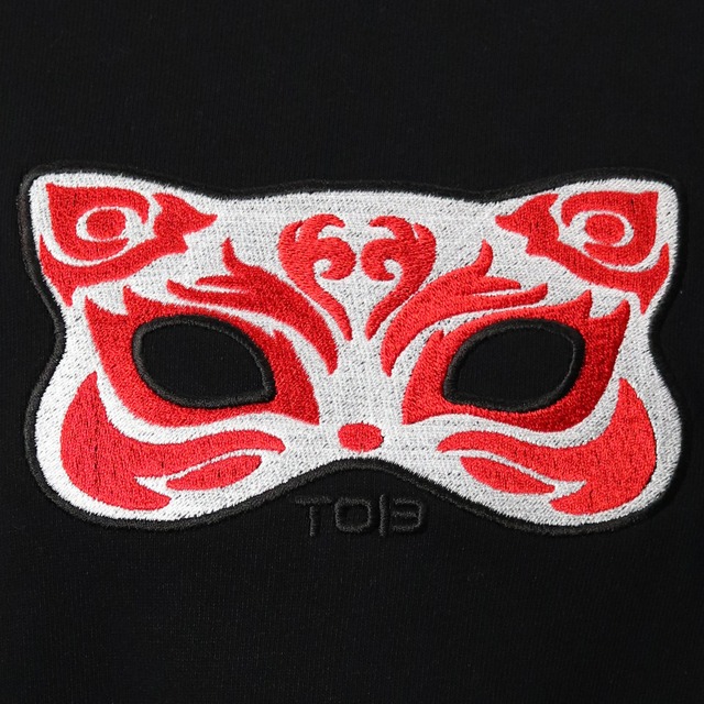Fox mask Long sleeve T-shirt (フォックス マスク ロング スリーブ ティーシャツ)【Black】