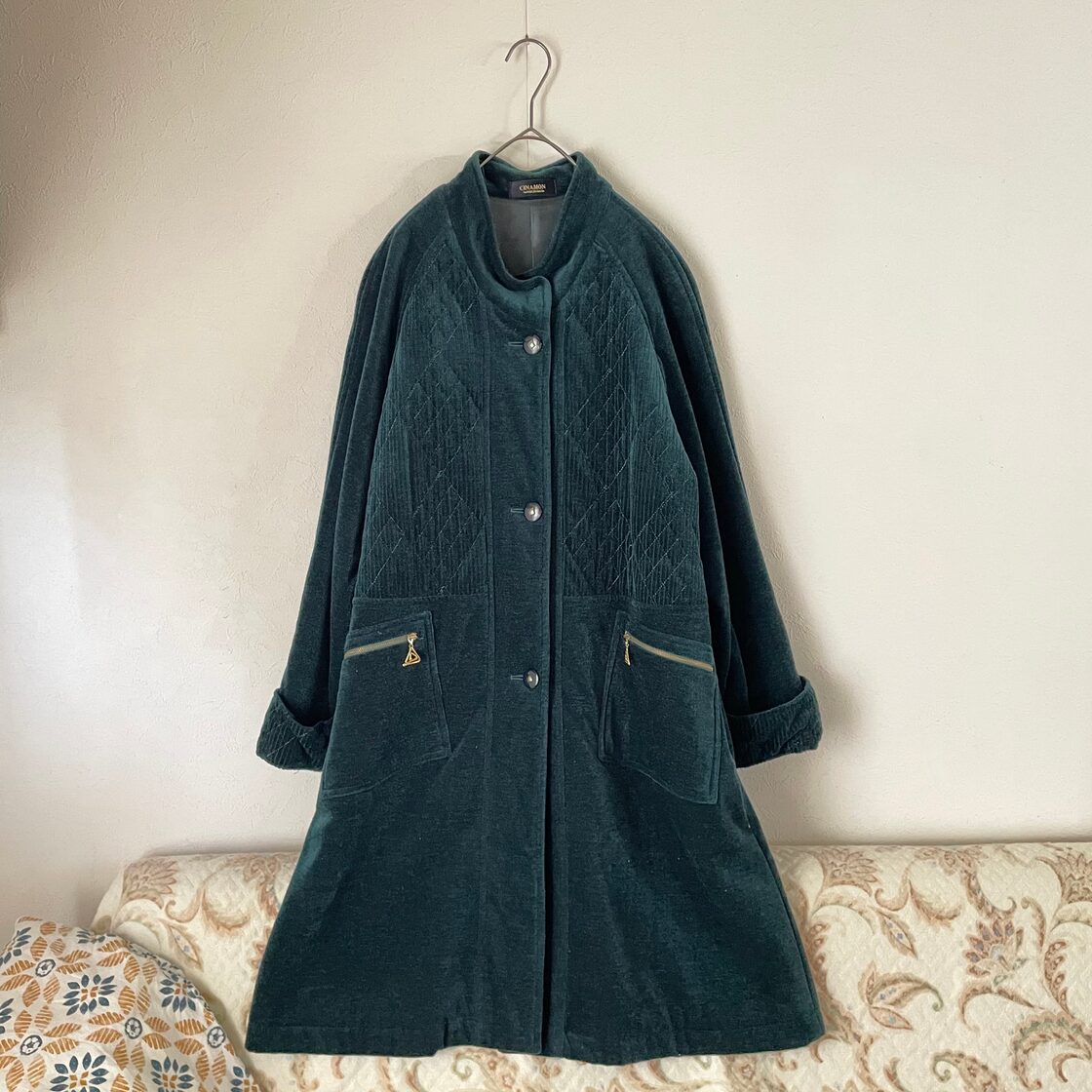 80s 深緑 厚手コート 昭和レトロヴィンテージ古着 | PAY ID