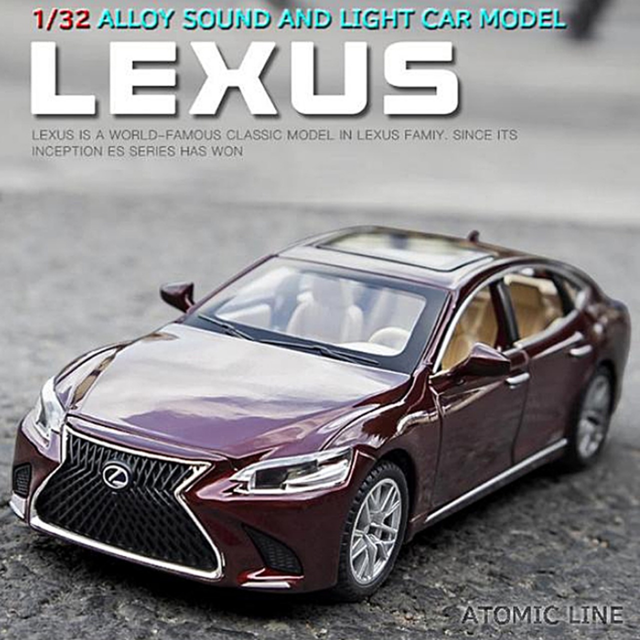 レクサス LEXUS LS500 1/32 ミニカー 全3色 ライト点灯 エンジンサウンド 模型 合金モデル