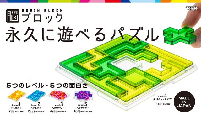 テンヨー(Tenyo) ペントミノ 脳ブロック 永久に遊べるパズル 難易度2 LEVEL2 初心者~中級者向け 総数2339通り 脳ストレッチ TBB-02 ピースを取り出してケースに戻すたったそれだけがメチャクチャ難しい