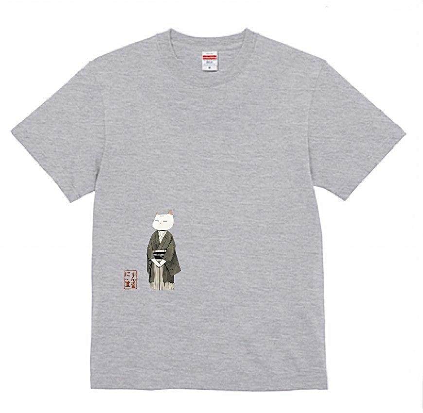 『粋に佇む江戸猫』Tシャツ- A chic Edo cat