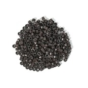 500個セット 5.0mm マイクロリングリンク ヘアエクステンションリンクビーズ ウィッグ用ビーズ（ダークブラウン）