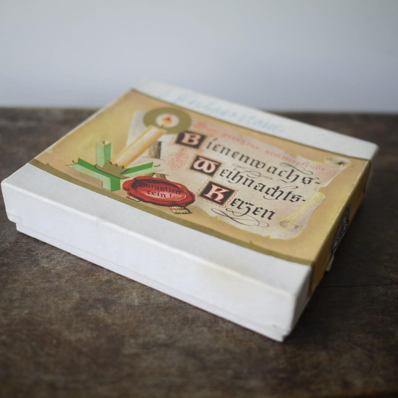 クリスマスキャンドル 蜜蝋ワックスろうそく 紙箱