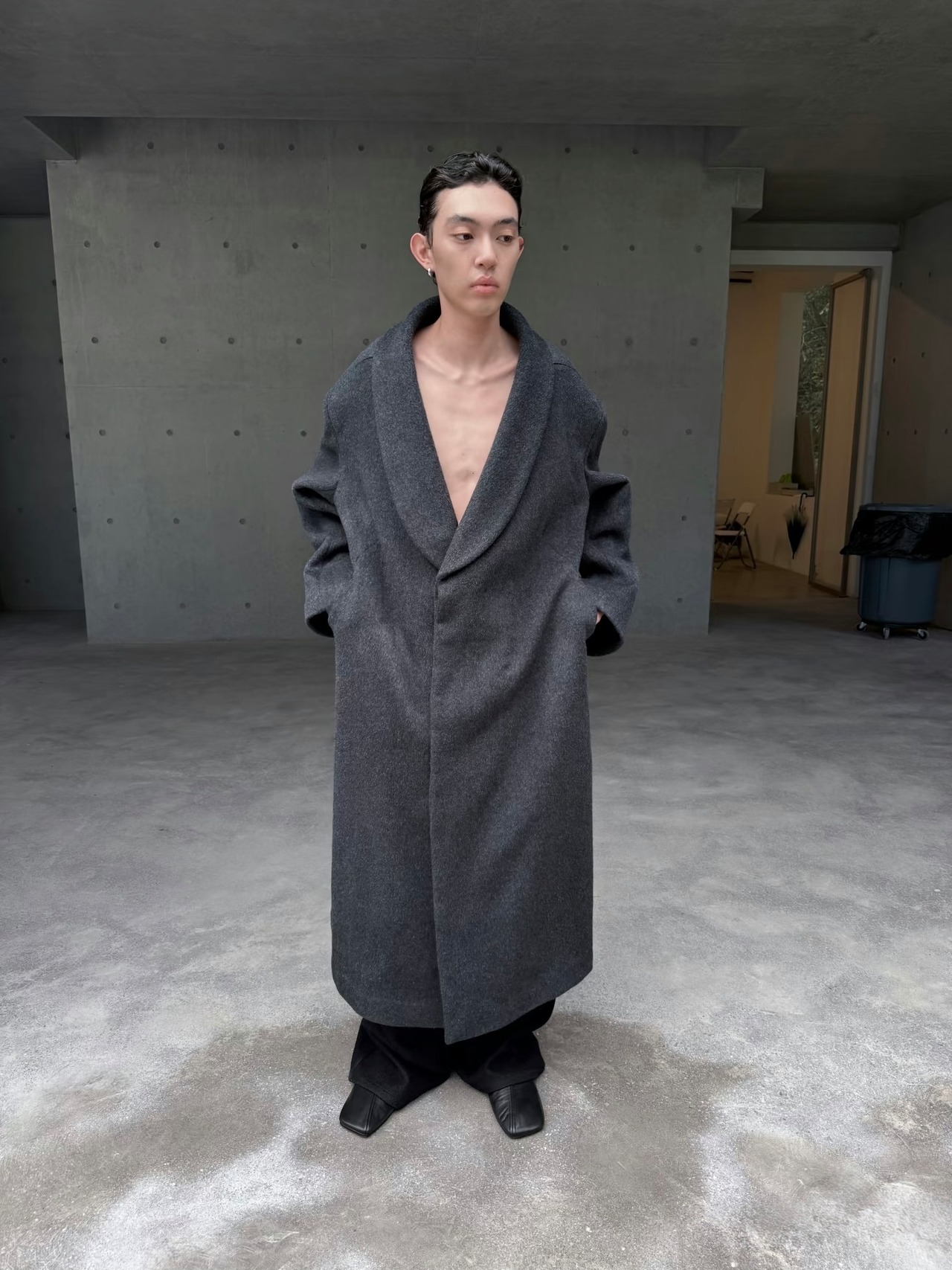 JCAESAR STUDIO WOOL ROPE COAT