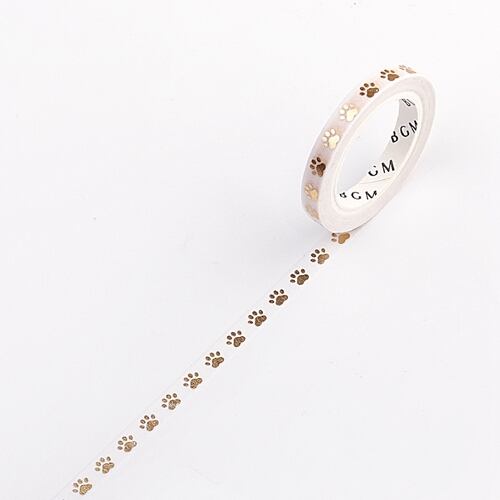 金のにくきゅう箔押しマスキングテープ