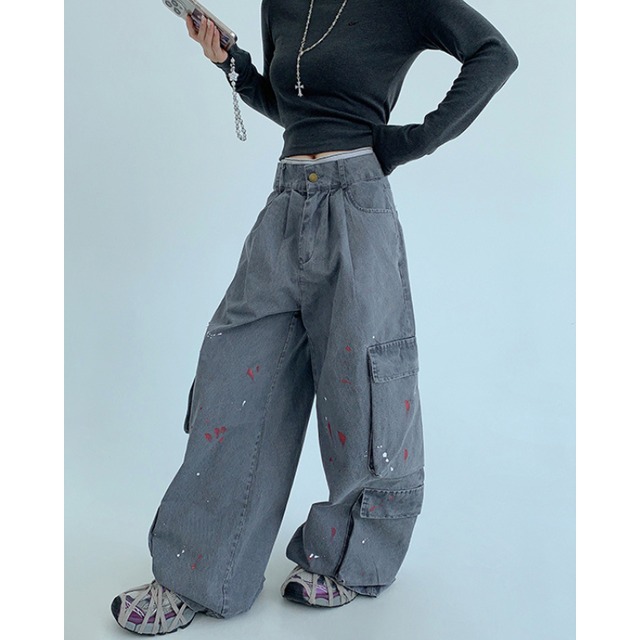 color paint cargo pants　カラーペイントカーゴパンツ　J1274