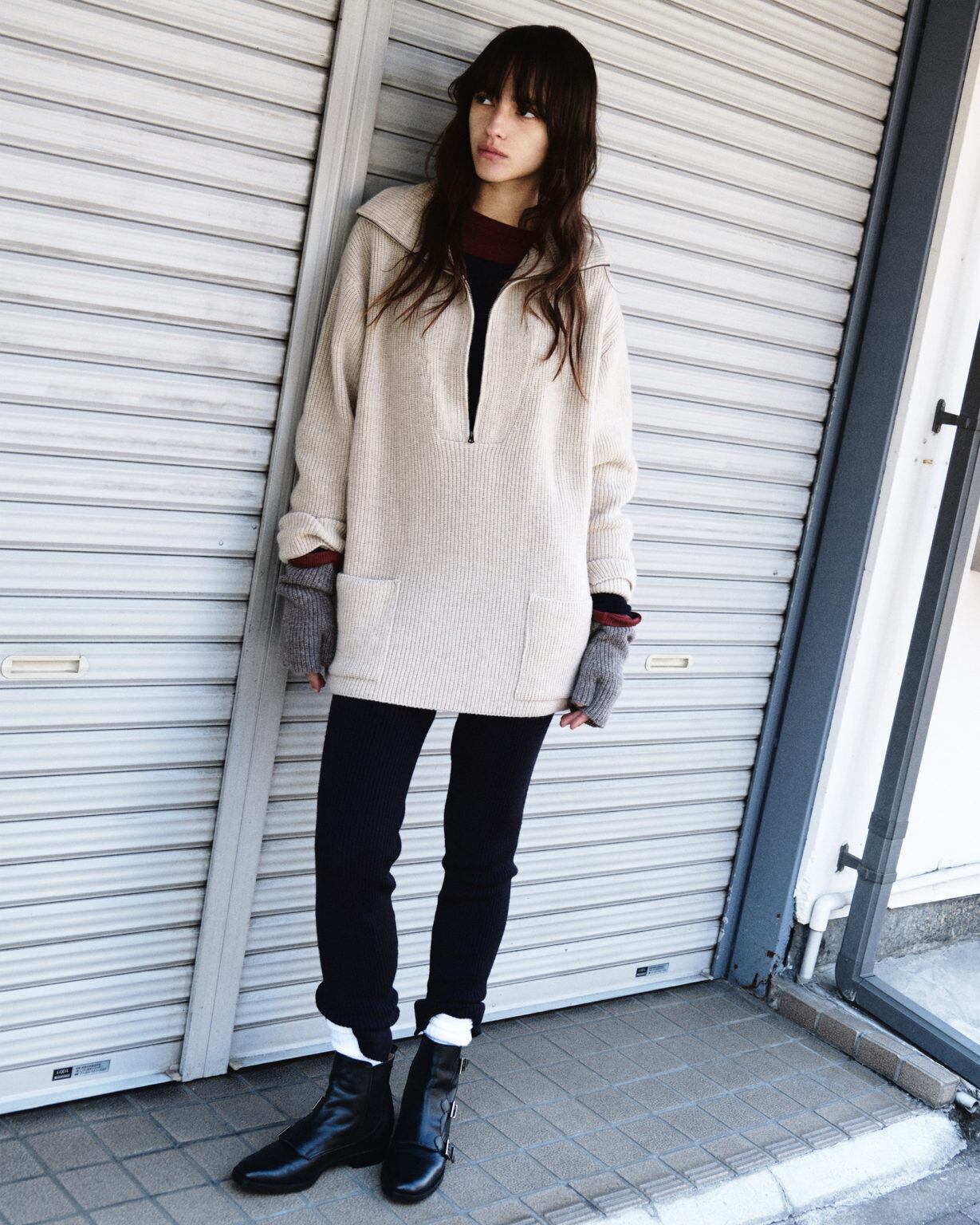 nikki.essential.pieces☆今期新品未使用ハーフジップニット Nikki ESSENTIAL PIECES/ニッキエッセンシャルピーシーズ・Yak×Ca/Wool