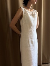 MADE IN U.S.A. white linen dress-5314-7