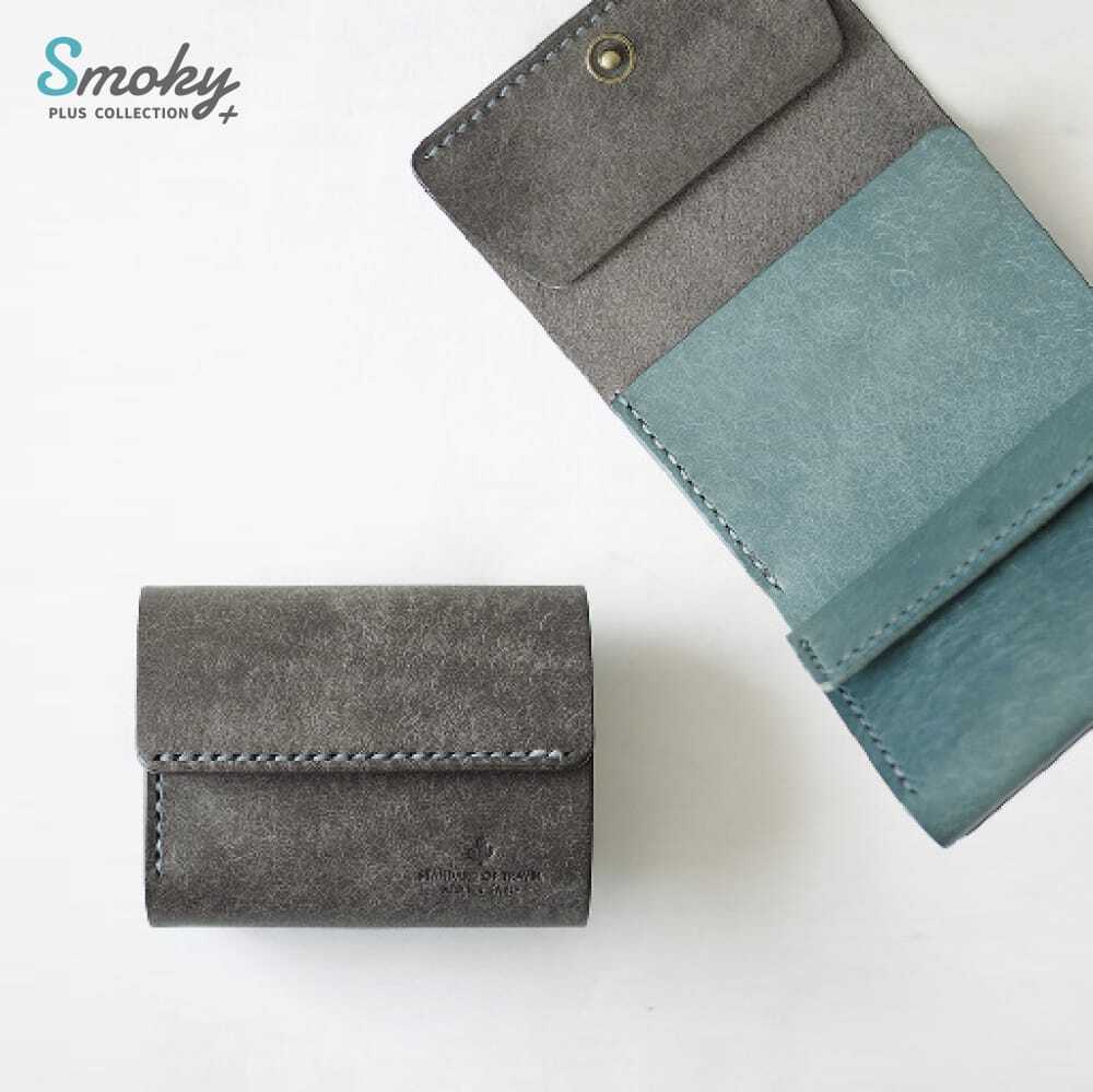 めっちゃ入る 三つ折り財布【グリーン×ブラウン】（受注生産品