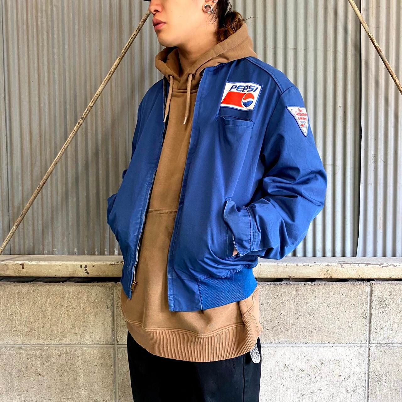70〜80年代 USA製 PEPSI ロゴワッペン ワークジャケット メンズL相当 