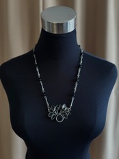 gothic floral statement necklace-5312-7