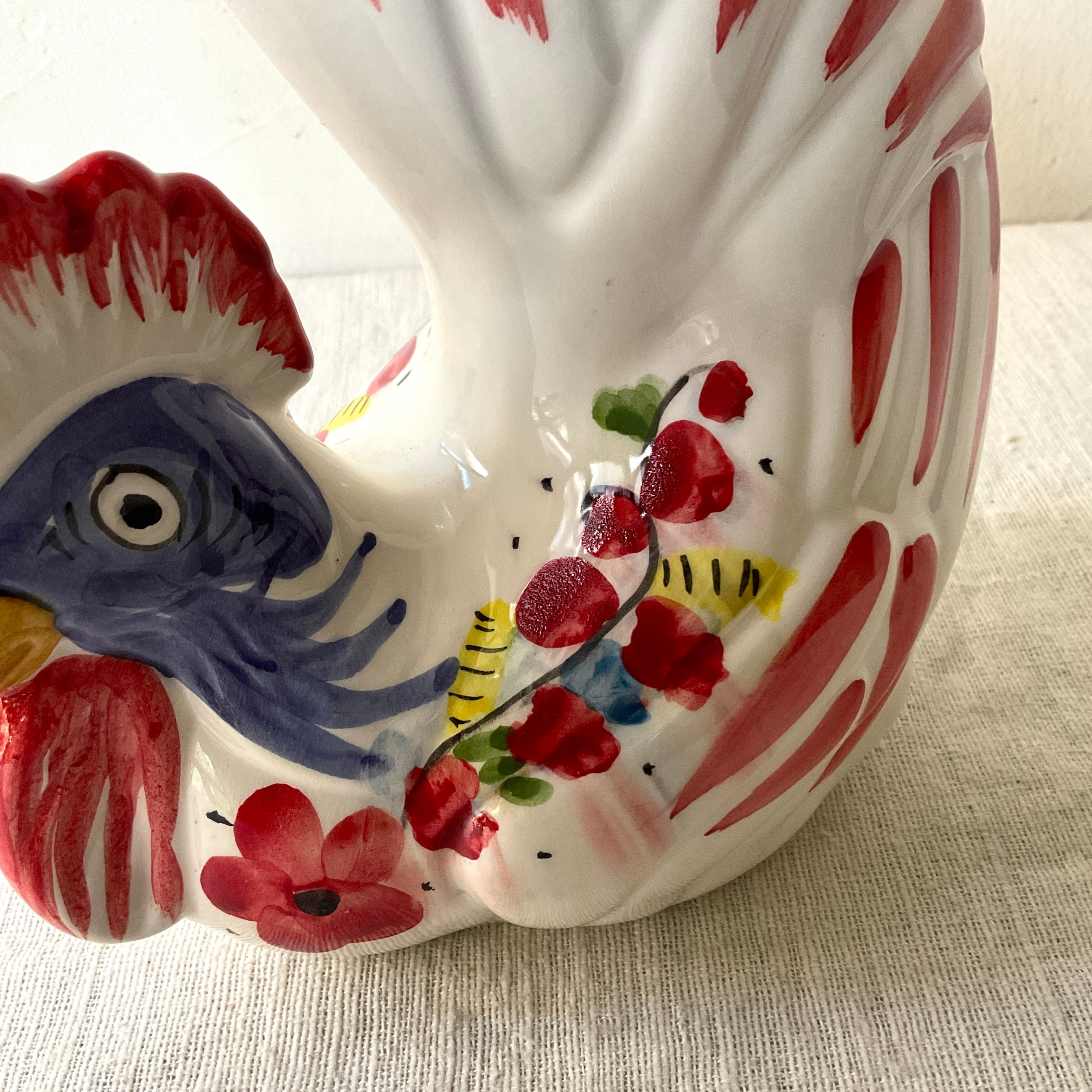 一部欠け有【イタリア陶器】にわとり花瓶（赤色） | 照明