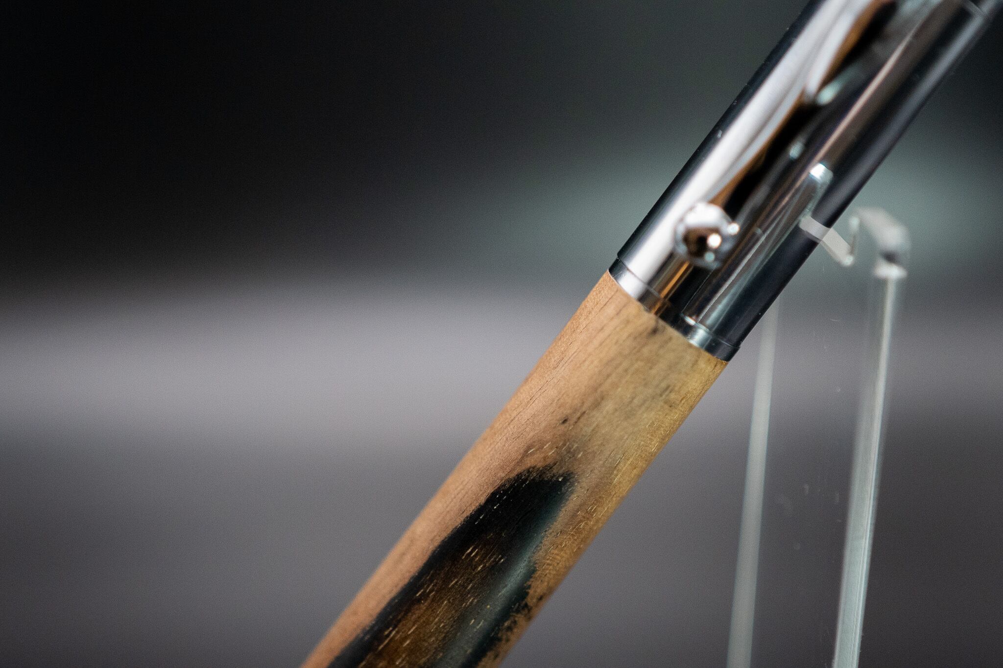 【魅惑の黒い紋様】 黒柿孔雀杢 silver FP