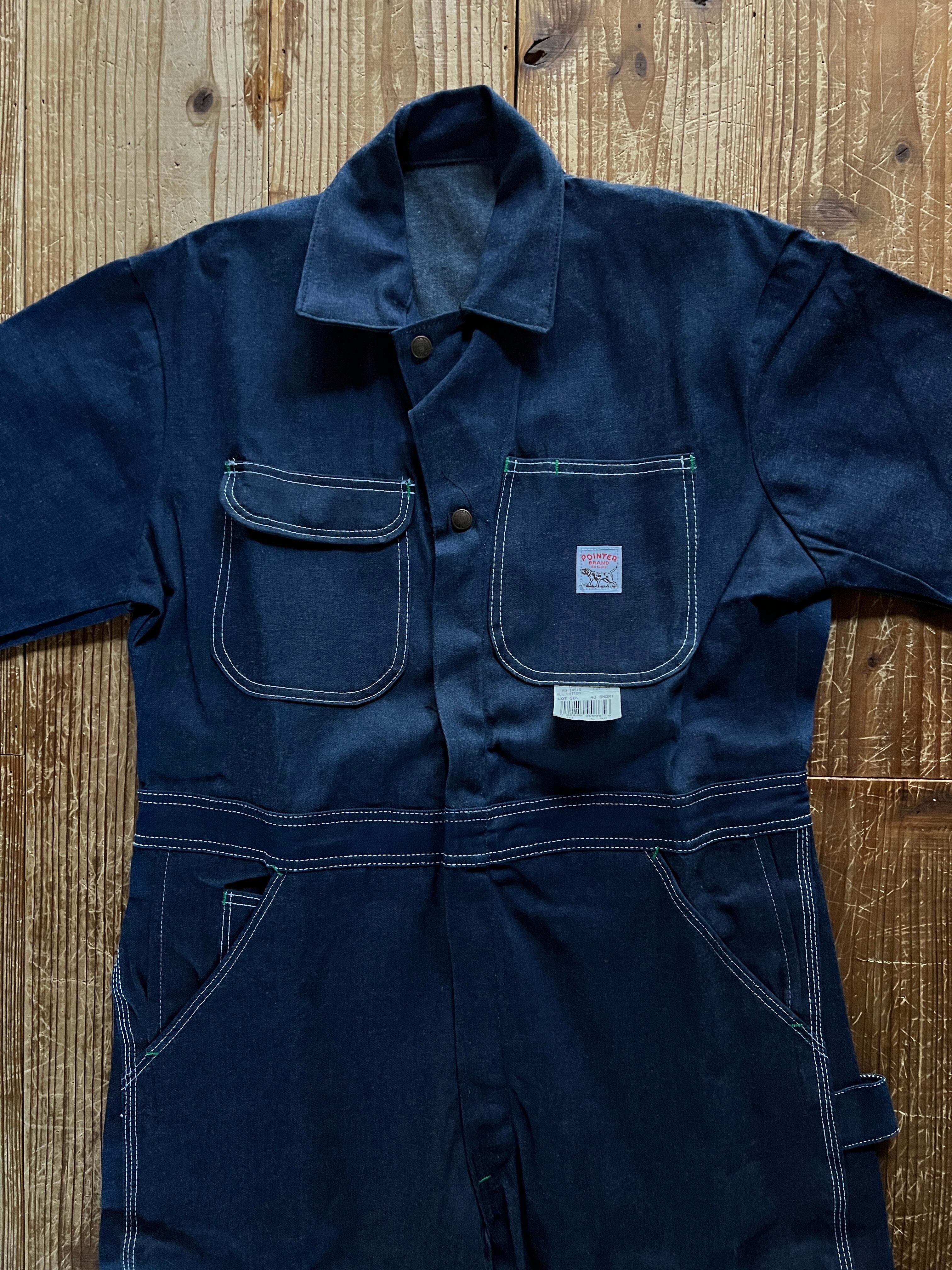 70's POINTER デニムオールインワン DEADSTOCK 表記(40×32)