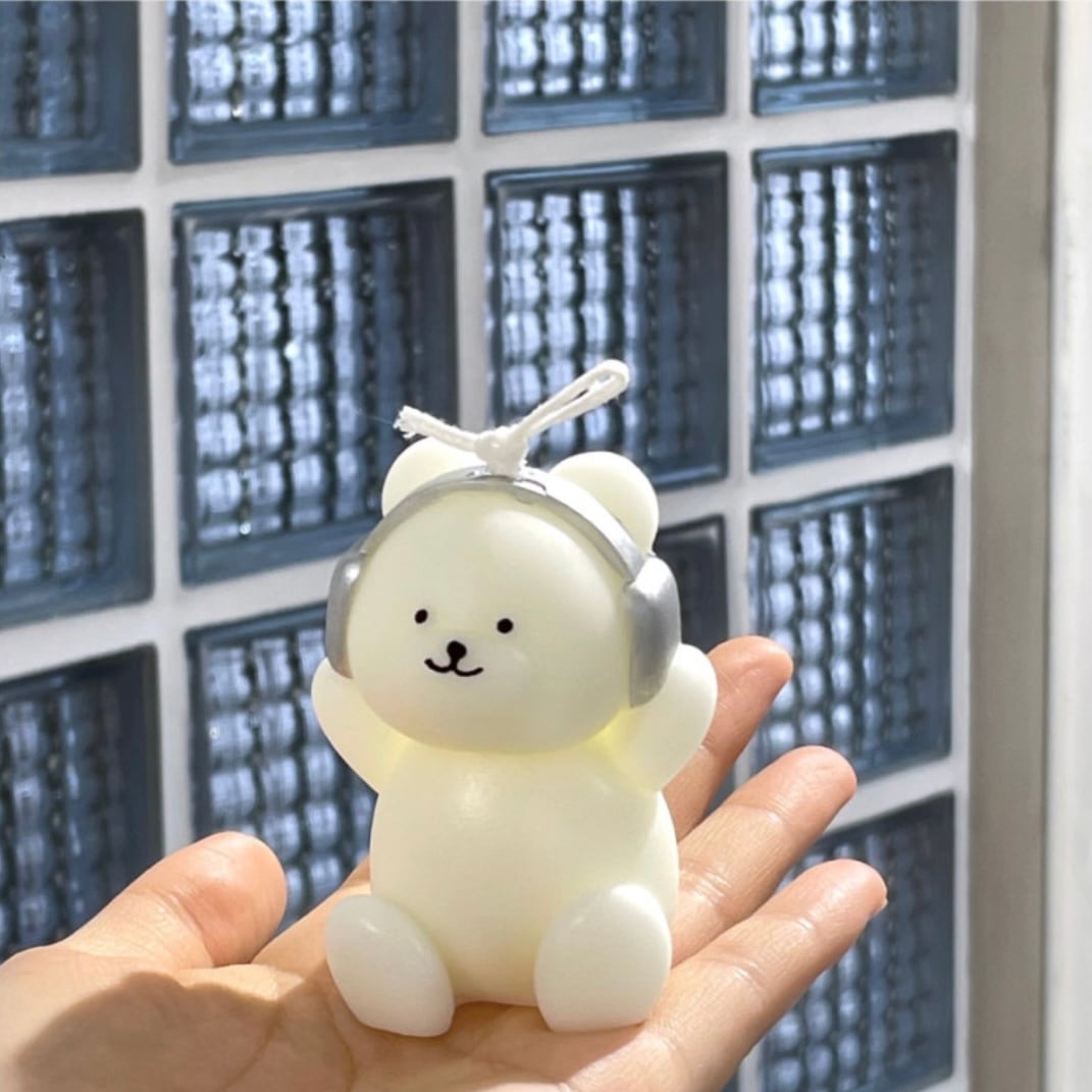 headphone bear candle / ヘッドフォン ベア キャンドル オブジェ