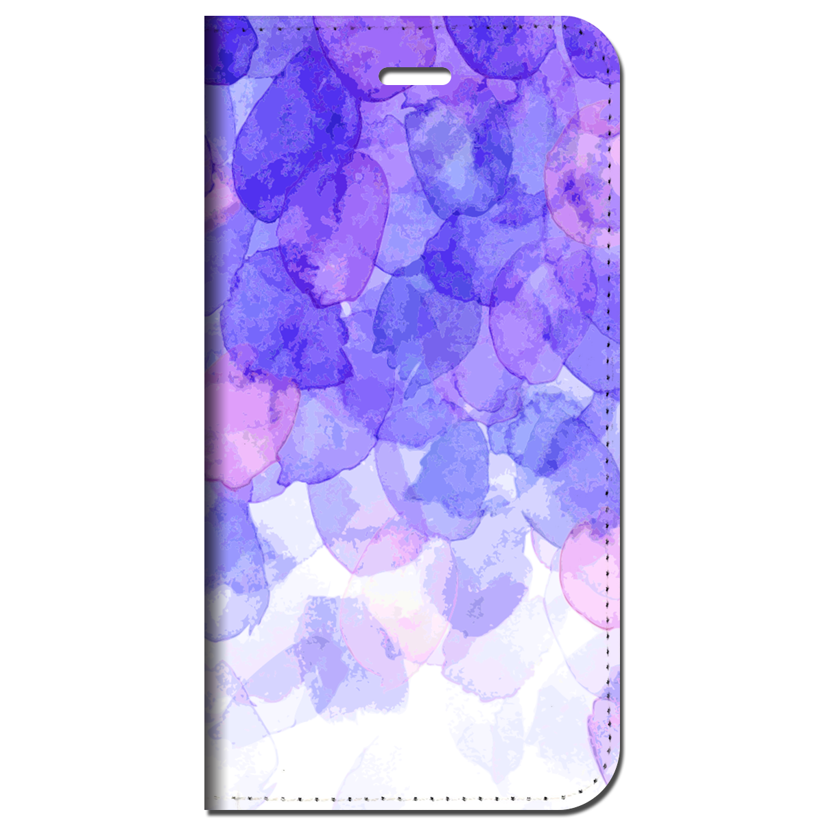 iPhone対応 スマホ 手帳型ケース 水彩03-パープル イラスト 花 自然 フラワー 絵画 アート 【iPhone17 / iPhone16 / iPhone16e / iPhoneSE 他 iPhone各機種対応】 st69