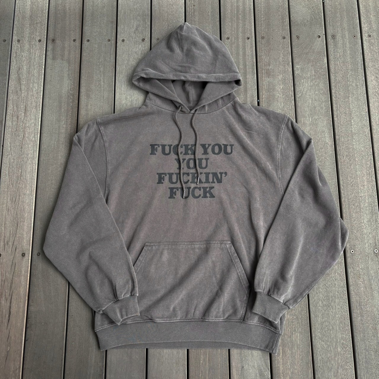 RIVERSIDE BASE 「FUCKIN' FUCK」PULLOVER HOODIE FADE BLACK