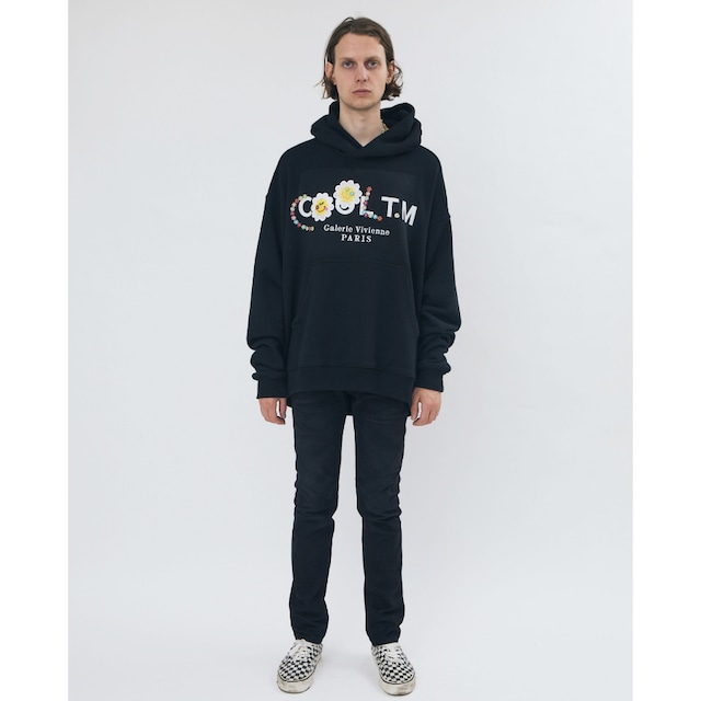 COOL T.M  OVERSIZED HOODIE LOGO EMBRODERY  BLACK