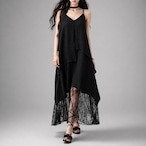 lace asymmetry long onepiece / l0467