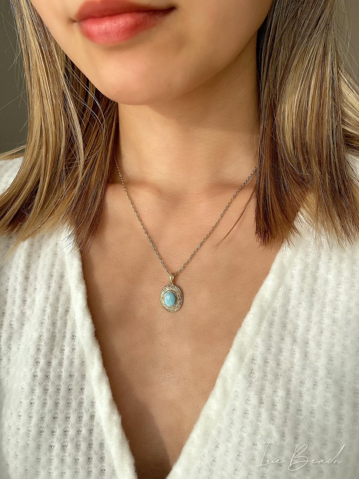 Oval Larimar necklace | IRIEBEACH