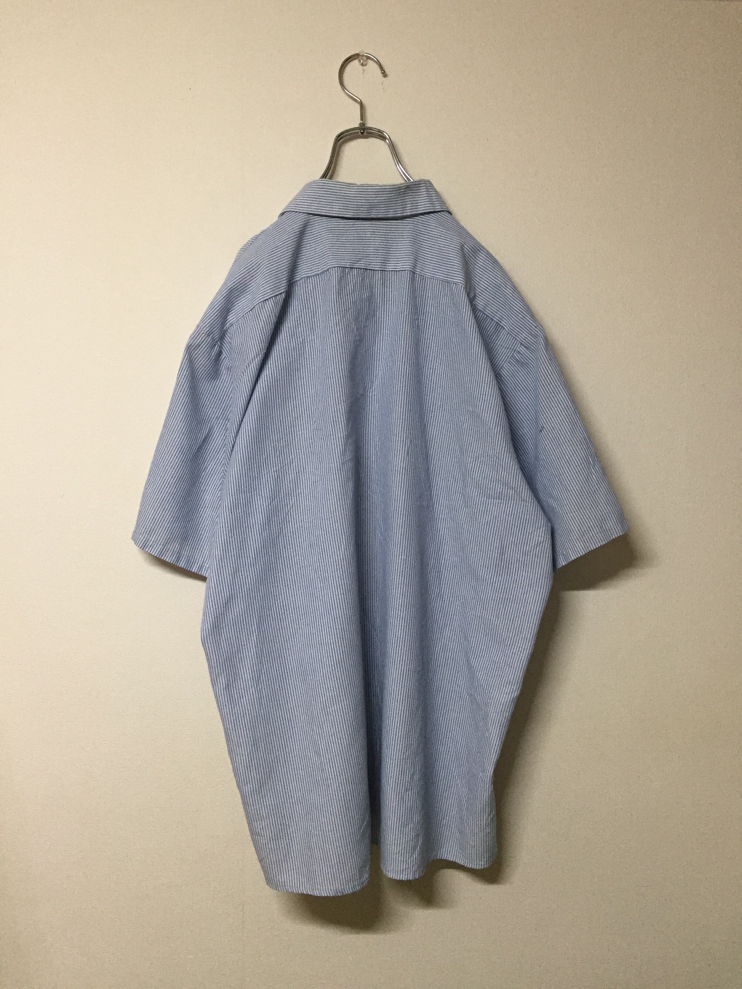 ワークシャツ 半袖 ストライプ ワッペン | 古着屋 KafuCa