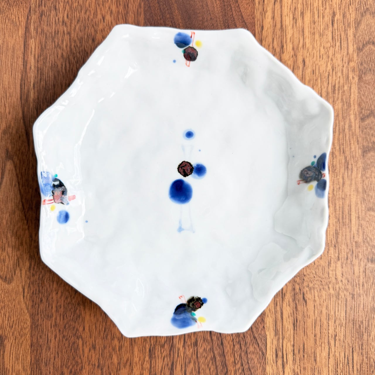 松尾貞一郎 | 八角取り皿 約15cm(染錦錆丸紋)取り皿・菓子皿・一品皿に 貞土窯・有田