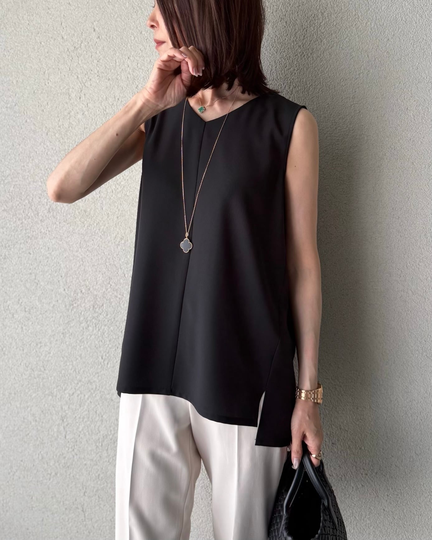 SYSORUS×akko3839 バックタックスリーブレスプルオーバー B015-26