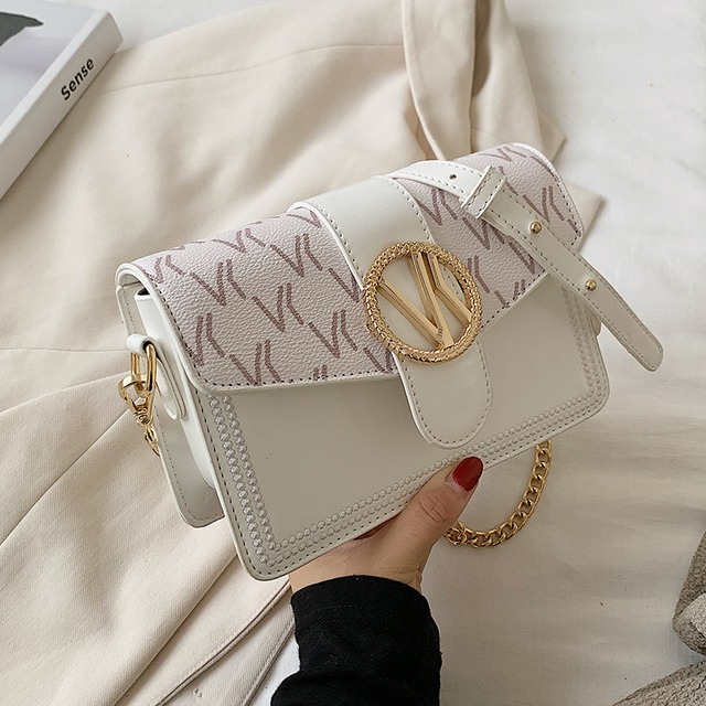 チェーン レッド スクウェア メッセンジャーバッグ 手作りハンドバック73886831960