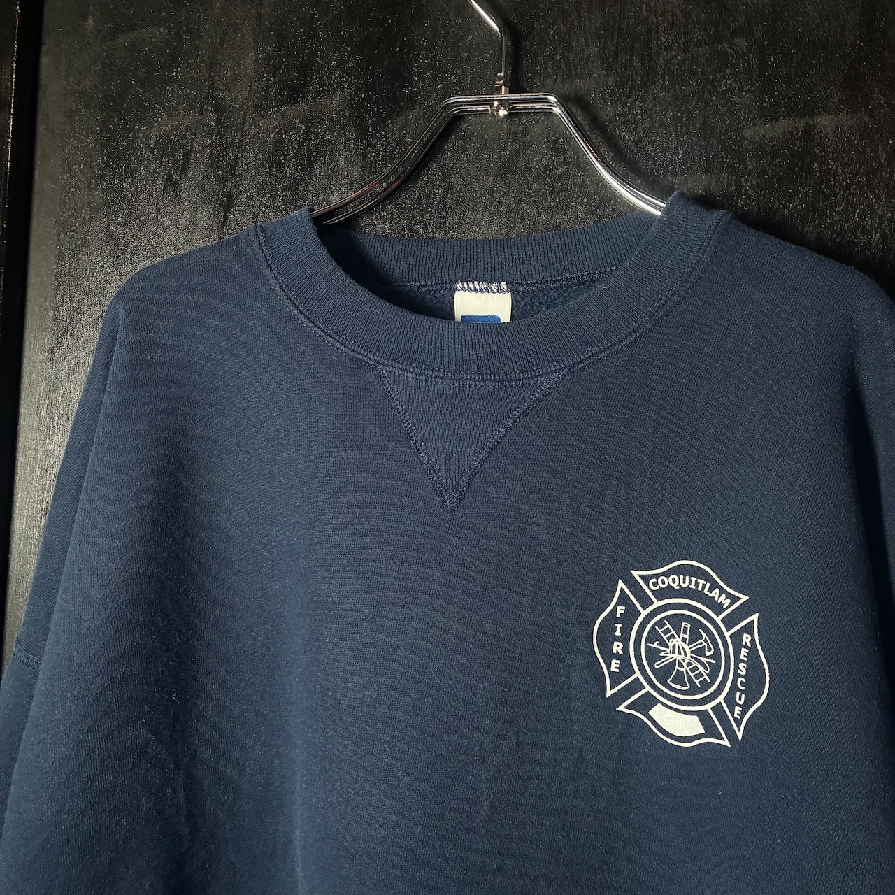 90s メキシコ製 RUSSELL ATHLETIC スウェット 消防レスキュー ネイビー