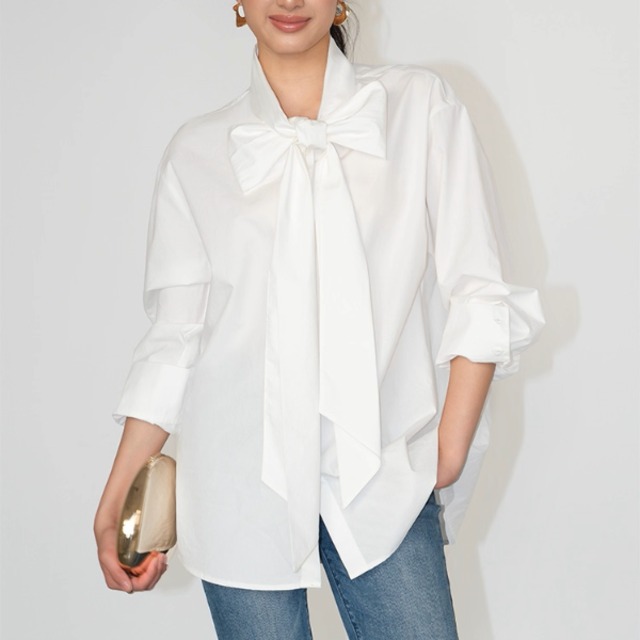 ビッグリボンタイブラウス　A3158
