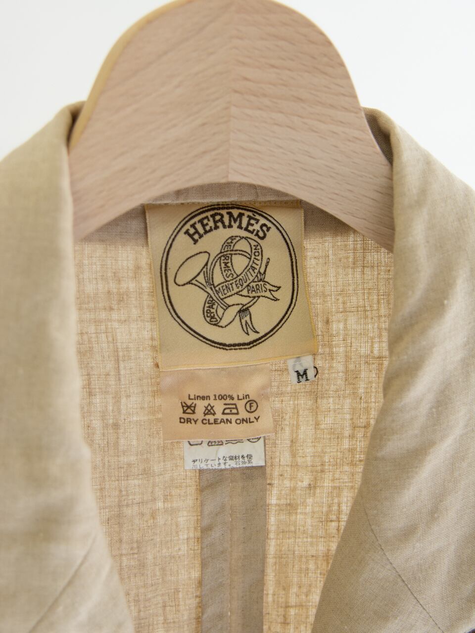 HERMES】Made in France 100% Linen Double‐Breasted ジャケット