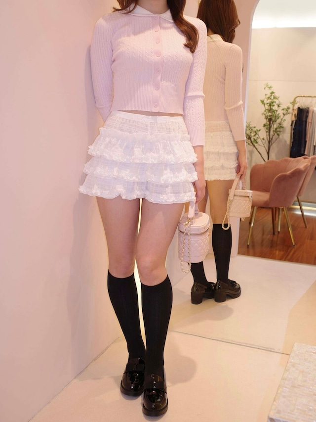 【再入荷】frill short pants(white)