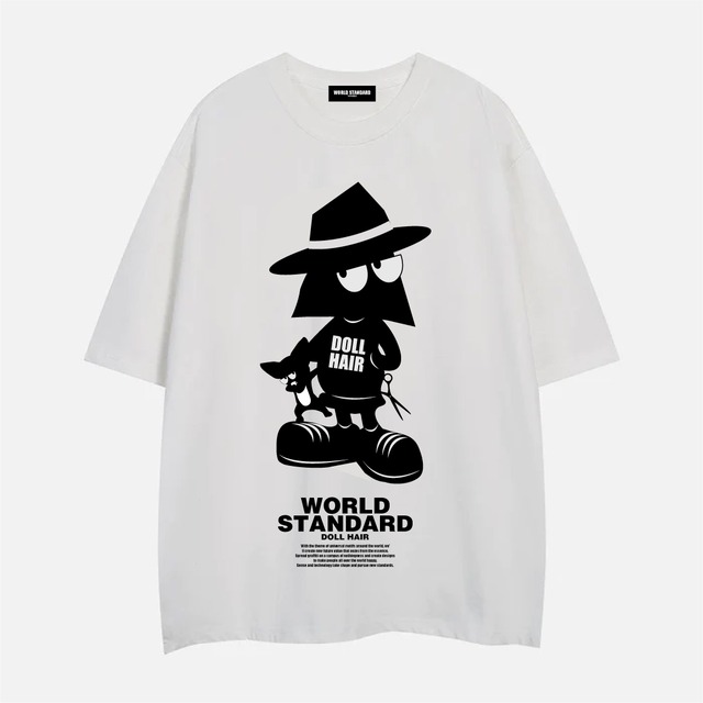 WORLD STANDARD/DOLLHAIRコラボ/南佳太クルーネックプリントTシャツ/WSHT-090