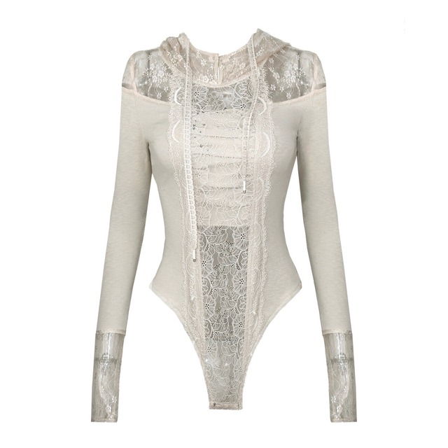 [OPEN AESTHETIC] Hooded Lace Slim Fit Innerwear