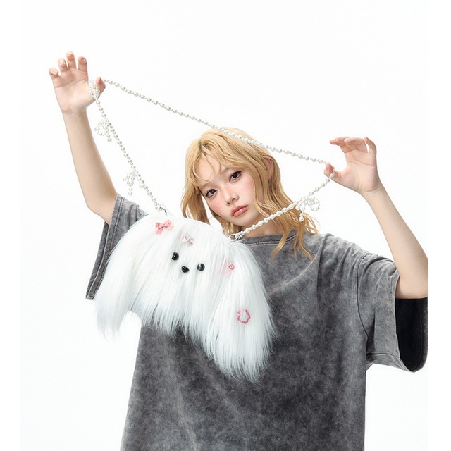 Yangマルチーズ犬ぬいぐるみショルダーバッグ 2s