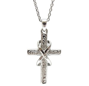 【大人気】ハワイアンジュエリー　クロス　シルバーアクセサリー　メンズ　クロム