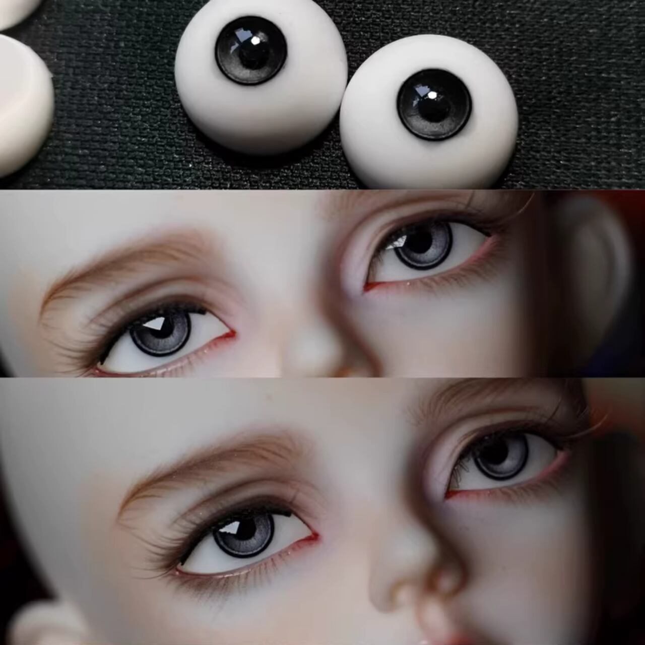 BJDドールアイ16mm-8石膏アイ Kokoro Dolls 073番 現品BJDドールアイ 16mm-8 石膏アイ 手作り 目玉 瞳 球体関節