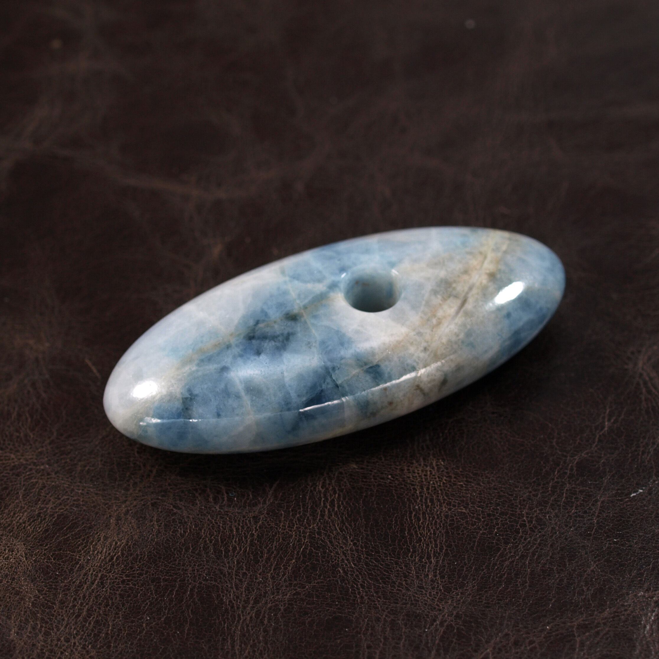 糸魚川翡翠 大珠 コン沢 青翡翠 52mm Blue jadeite Taishu | URUWA