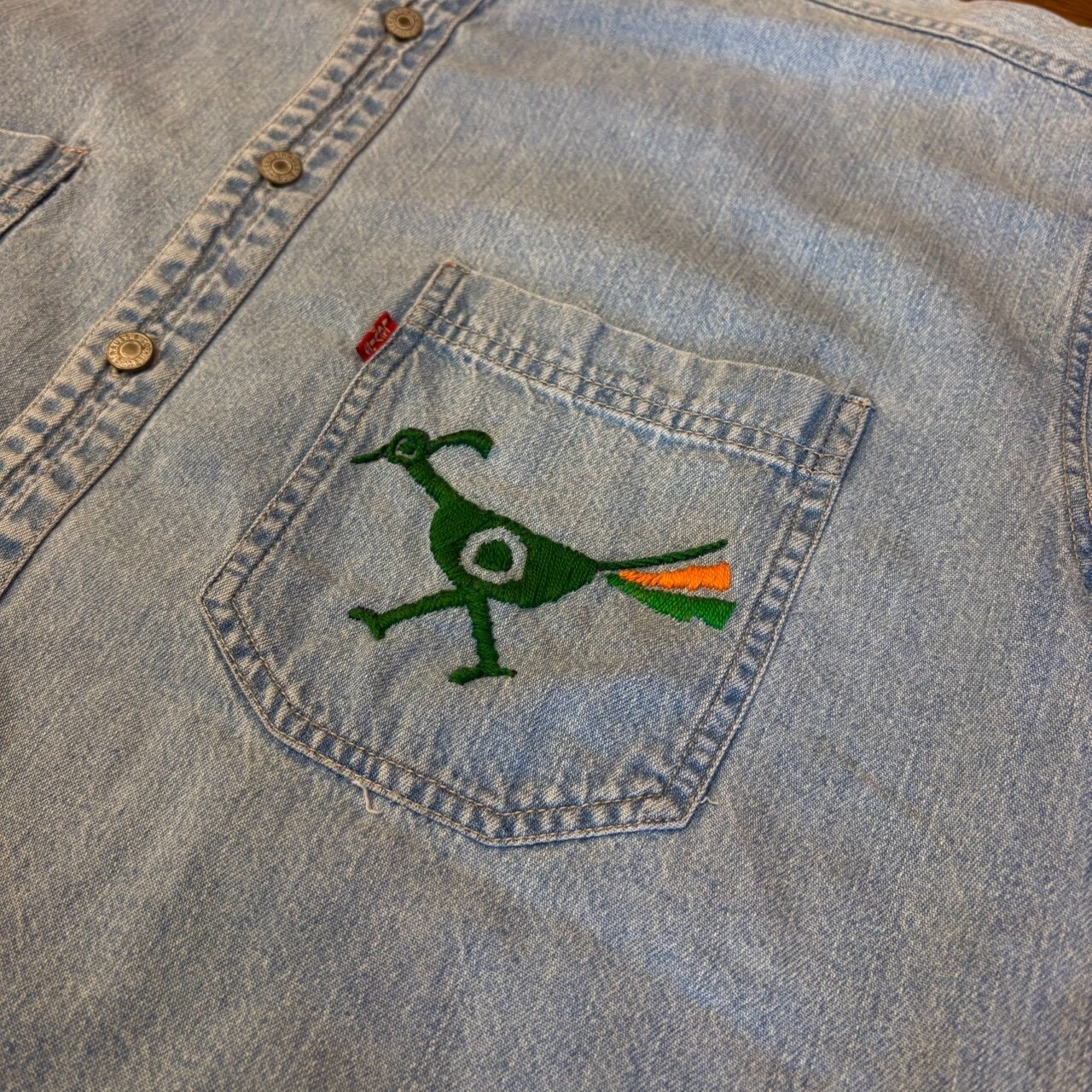 ナスングワム【Nasngwam】Indian motif Denim Shirt　Lサイズ - 2