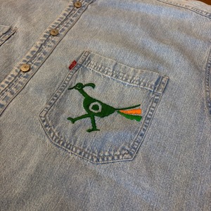 ナスングワム【Nasngwam】Indian motif Denim Shirt　Lサイズ