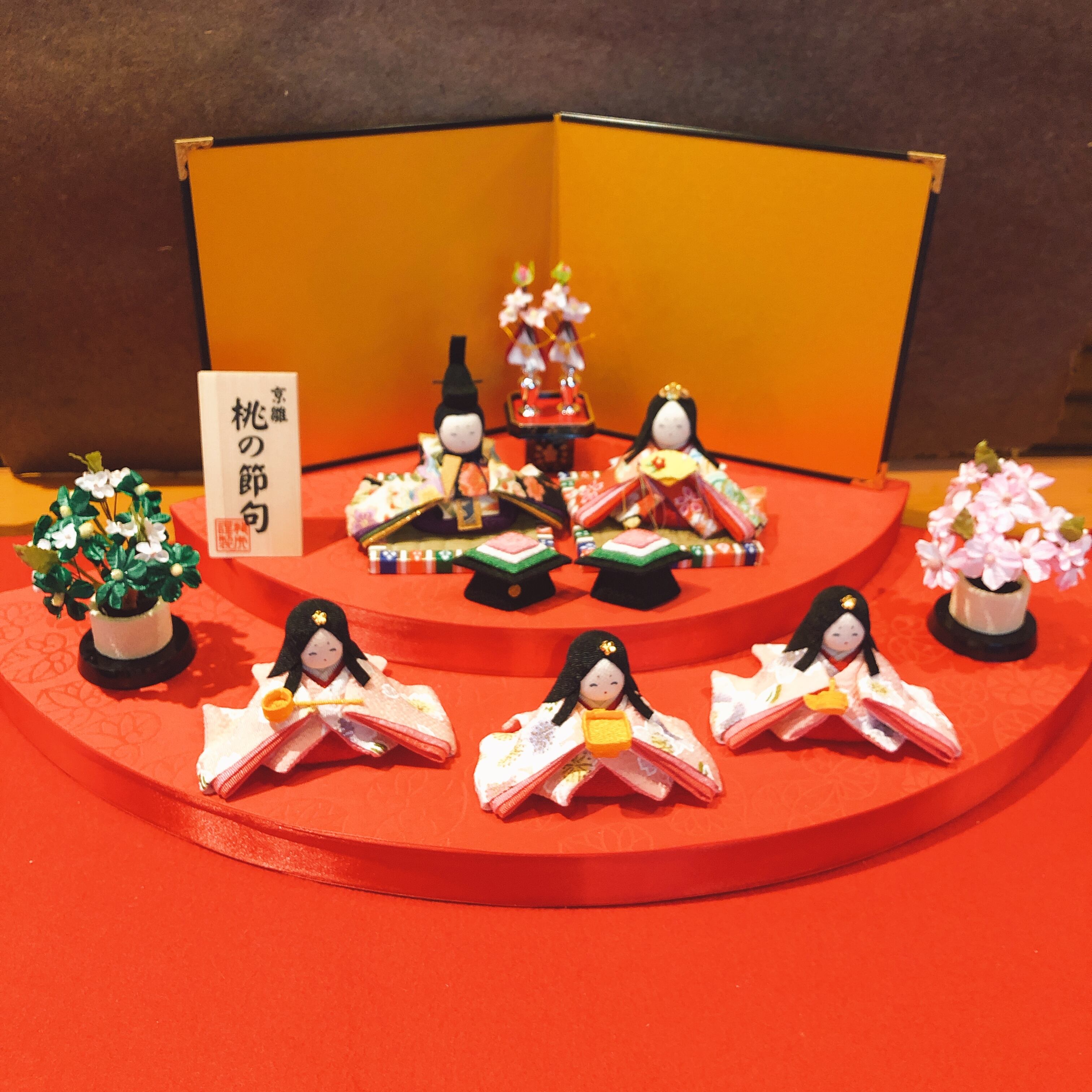 ちりめん ほほえみ 扇5人揃い雛 | Gellery Shop 芭蕉