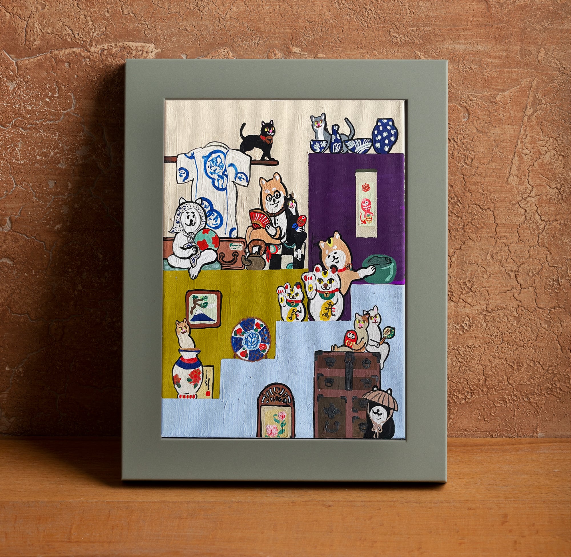 原画：3号】古道具屋の柴犬達(Shiba dogs at an antique shop