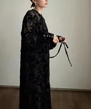 ベロアジャガードレースワンピース【w-30389】