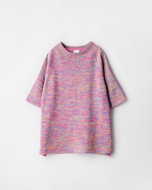 ゆったりニットTシャツ／花火マルチヘザー