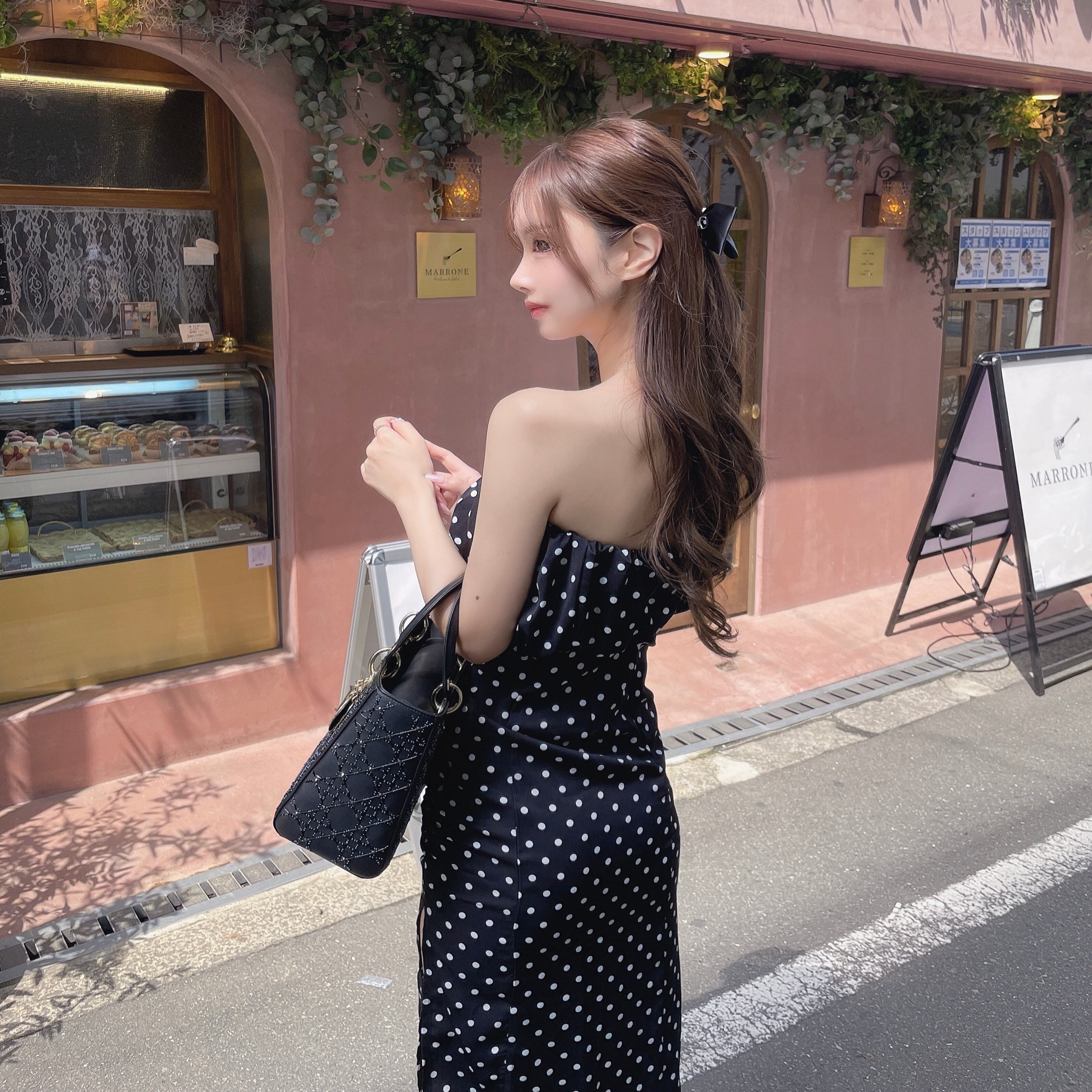 Lumignon ファーワンピース Lumignon original ♥feather ribbon op + cardigan【ピンク】 | Lumignon